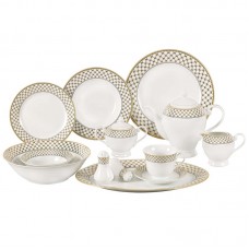 Lorren Home Trends Anabelle 57 Piece Porcelain Dinnerware Set, Service for 8 LHT1347